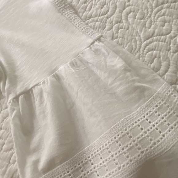 St. John's Bay White Boatneck Knit Top with 3/4 Eyelet Bell Sleeves Size Medium - Picture 5 of 8